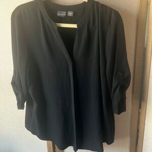 Covington Black 3/4 Sleeve Relaxed Blouse petite large